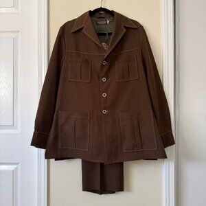Vintage 70's Silverado Suburban Look Rough Rider California Brown Western Suit